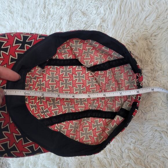 Vintage Rare 80s Life's A Beach Surfgear Punk Cyclist Hat Iron Cross OS - Picture 9 of 9